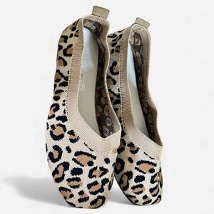 women's leopard print ballet flat shoes- size 6.5
